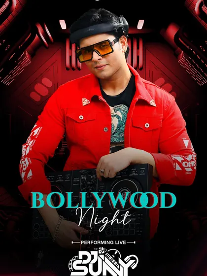 This is more than just a gig, it's a full-on Bollywood night experience. A professional poster for one of my club events in Noida, promising a night of non-stop music and fun.