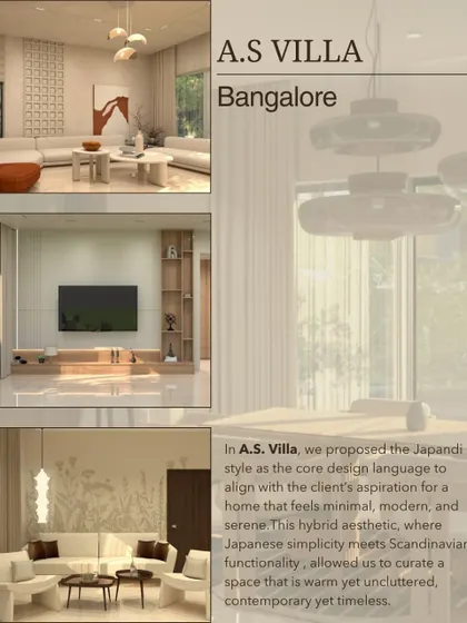 We love exploring different design languages to match our client's vision. This collage showcases our A.S. Villa project, where we used a Japandi aesthetic, blending Japanese simplicity with Scandinavian functionality to create a home that feels minimal, modern, and serene.