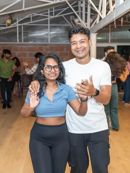 A happy pair posing for a photo at our mixer. These events are all about making memories and strengthening our community bonds.