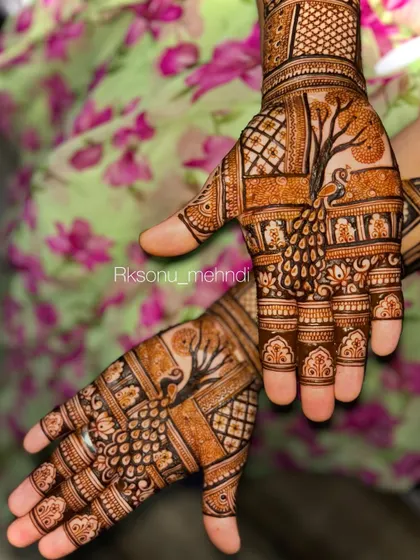 This gallery showcases a variety of my traditional designs. You'll find classic elements like peacocks, elephants, lotuses, and intricate jaali (net) patterns, all expertly crafted to create timeless beauty.