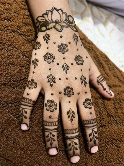 The same scattered floral design on a different background.