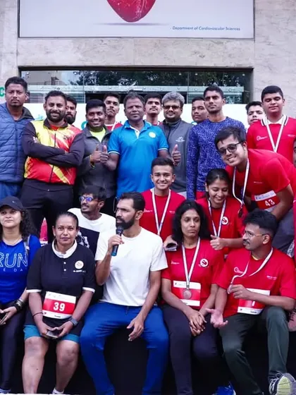 Another group photo from the running event. We are proud of our team for showing up and competing.