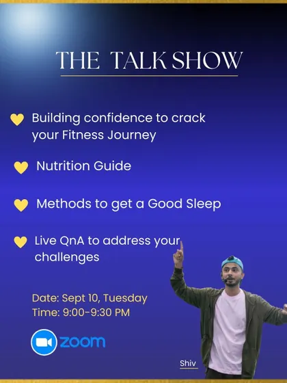 We do more than just workouts. This is an announcement for our online talk show, where we discuss topics like nutrition, sleep, and building confidence for your fitness journey.