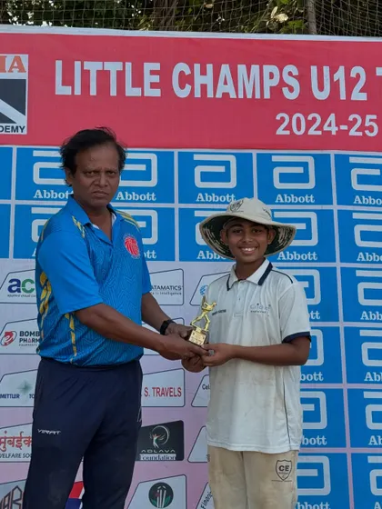 Another one of our U12 champions receiving his award. Age-group cricket is the stepping stone for all aspiring cricketers, and we are proud to guide them on this journey.