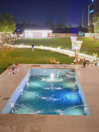 Our pool even has small fountains, adding a touch of playful elegance to the ambiance.