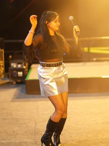 Dancing and enjoying the moment on stage. Our goal is to make sure everyone has a great time.