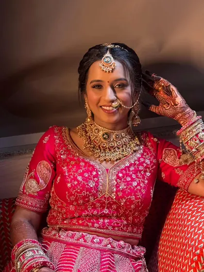 This bride is absolutely shining. Her joyful expression is what I aim to create with every bridal look. The makeup is designed to make her feel confident and beautiful, allowing her true personality to come through.