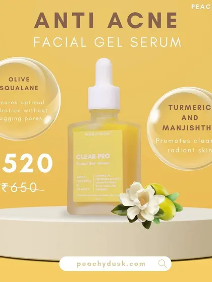 It's time to say goodbye to acne. My Clear Pro Acne Control Serum, featuring Olive Squalane and Turmeric, is formulated to promote clear, radiant skin without clogging pores.