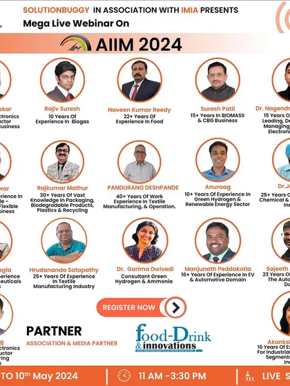 We extend our thanks to Food Drink & Innovations for featuring our AIIM 2024 webinar, which brought together over 20 industry experts to discuss topics from food processing and biogas to semiconductor and textile manufacturing.