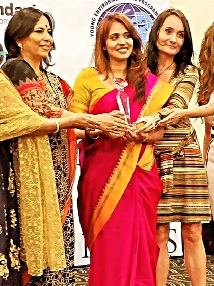 Another photo from the Women Achievers Awards ceremony, a beautiful memory of being recognized for my work in Mumbai.