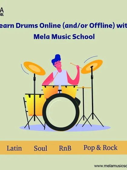 We offer drum lessons across a wide variety of genres, including Latin, Soul, RnB, Pop, and Rock, allowing you to explore the styles you love.