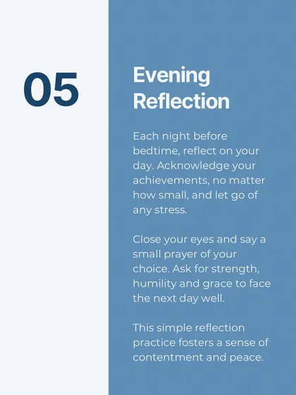My five daily habits for a happy life include decluttering, gratitude, digital detox, mindful breathing, and evening reflection.