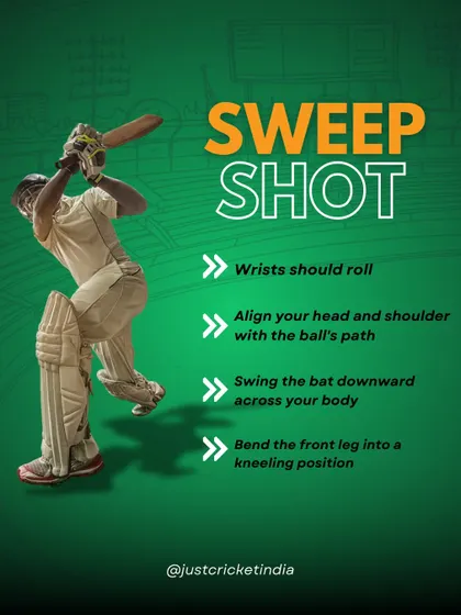 A visual guide to the sweep shot. Learn the key movements, from rolling the wrists to bending the front leg, to execute this shot perfectly.