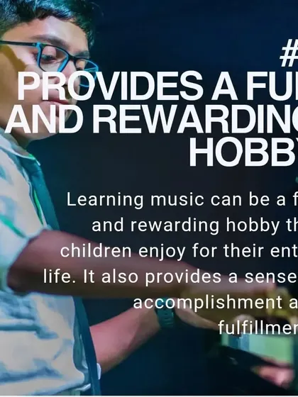 Benefit #5: It provides a rewarding hobby for life. Learning music offers a sense of accomplishment and a fulfilling way to express oneself at any age.