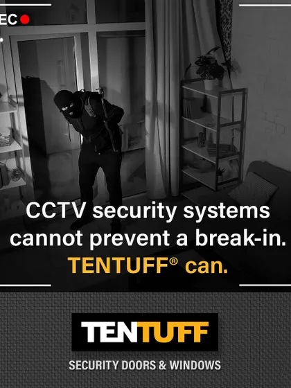 A CCTV camera can record a break-in, but it cannot prevent one. TENTUFF can. This powerful comparison highlights the difference between passive monitoring and active, physical protection. We don't just watch, we defend.