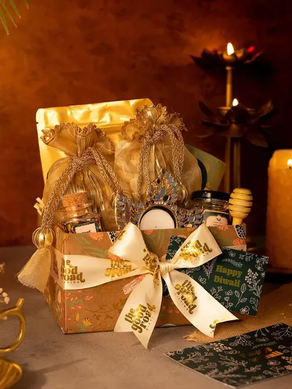 A compact and charming Diwali hamper. Even our smaller gift sets are packed with care and high-quality items, ensuring a delightful experience for the recipient.
