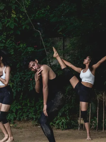An emotive moment from a contemporary piece, where dancers express a story through their poses and expressions. We focus on intention and performance quality to create a moving experience for the audience.