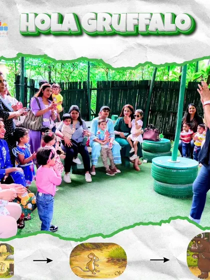 The 'Hola Gruffalo' story session was a full house, with parents and children gathered outdoors to enjoy the tale. We love when our families come together to share in these magical learning moments.