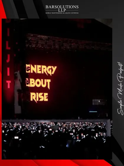 The energy is about to rise. A view from the crowd at the Diljit Dosanjh concert, where our bars kept the spirits high.