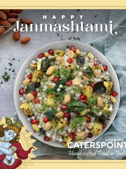 Another beautiful shot of our Janmashtami special Sabudana Khichdi, a perfect vrat-friendly meal for the festival.