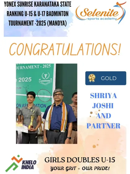 Individual highlights from our successful Mandya tournament, celebrating our gold and silver medal winners in singles and doubles.