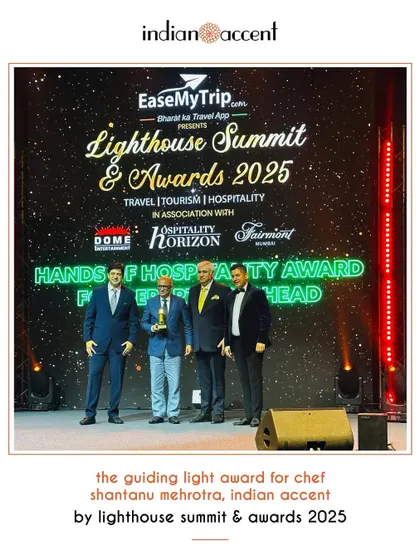 Congratulations to Chef Shantanu Mehrotra on receiving the Guiding Light Award at the Lighthouse Summit & Awards. A well-deserved honour for his leadership in contemporary Indian dining.