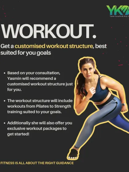 Based on our consultation, I will design a customized workout structure just for you. Your plan will include a mix of workouts from Pilates to strength training, suited to your specific goals.