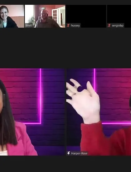 Hosting a virtual event for Team Amazon with comedians Sapan Verma and Harper Rose. Even through a screen, my job is to bring energy, facilitate conversations, and make sure everyone feels connected.
