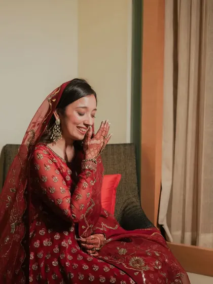 A quiet, happy moment. This photo captures the soft focus and minimal style that I love to create for my brides.