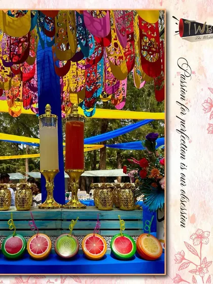 A colorful Mehendi celebration at ITC Goa, where our bar featured fun elements like syringe shots and mini margaritas.