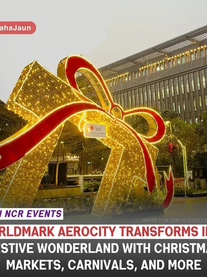 An announcement graphic for our festive wonderland, showcasing the Christmas markets, carnivals, and other events that transform Aerocity during the holiday season.