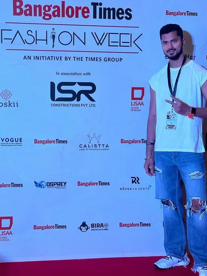 A quick photo at the entrance of Bangalore Times Fashion Week. It's always a pleasure to be part of such a major industry event.