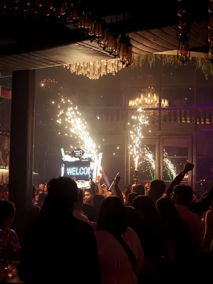 A grand entrance with sparklers at Bombay Adda, Bangalore. I make sure the start of the night is just as explosive as the end.