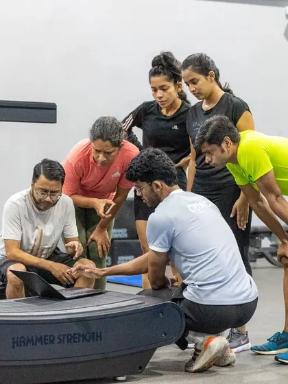 Our coach uses data and technology, like our Hammer Strength treadmill, to analyze running gait and provide personalized feedback to help runners improve their efficiency.