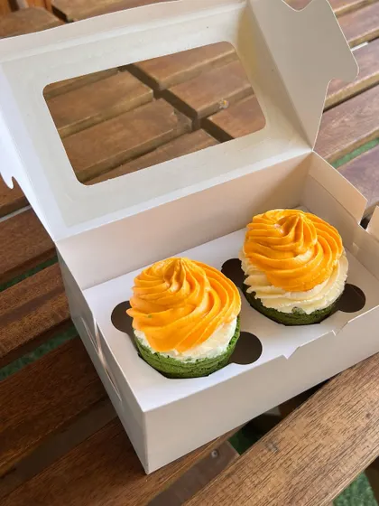 Our tri-color pupcakes are ready for Independence Day! These patriotic treats are freshly baked and perfect for a national celebration.