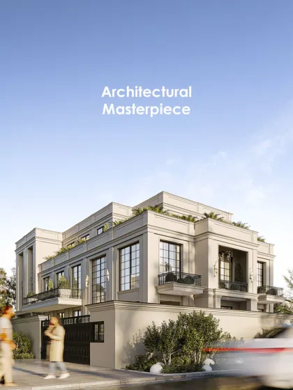 A statement in symmetry, proportion, and refinement, this facade is an architectural narrative brought to life. Every line, cornice, and frame is crafted to reflect a timeless elegance, blending classical influences with contemporary clarity.
