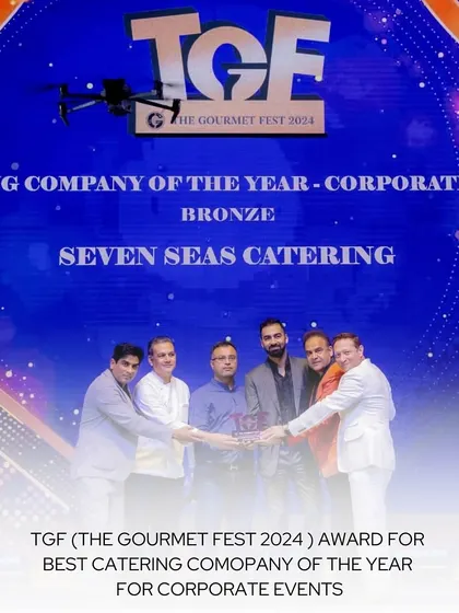 Receiving the Bronze award for "Catering Company of the Year - Corporate Events" at The Gourmet Fest 2024. This recognition from our peers is a testament to our team's hard work and dedication.