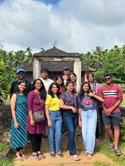 A group of friends at Kavaledurga Fort, one of the many places we cover during our Kodachadri Vaibhav trip.