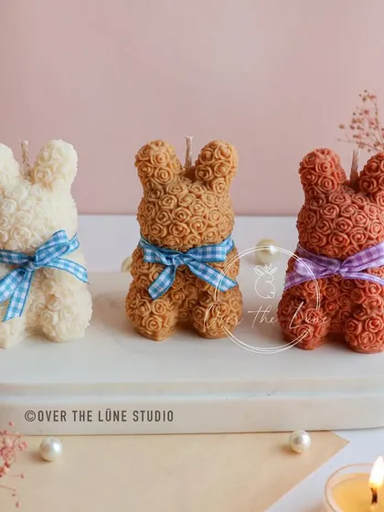 My Rose Bear candles are just as cute as the puppies. These are made with the same intricate rose petal texture and are a wonderful gift for Valentine's or a baby shower.