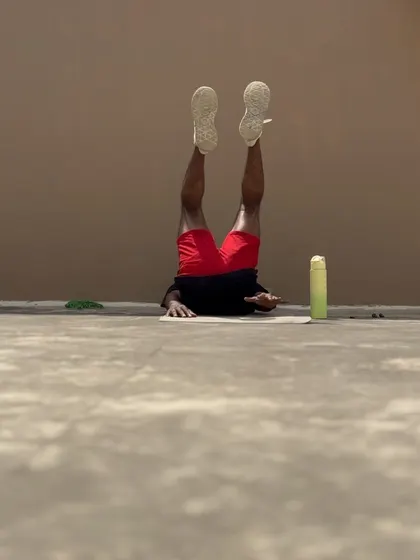 The candlestick roll portion of the exercise, which is great for core control.