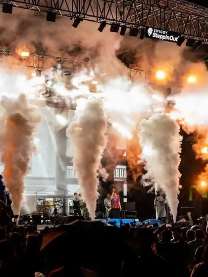 The stage effects were insane. Here’s a shot of the CO2 cannons blasting during a headline performance at the Steppinout Music Festival.