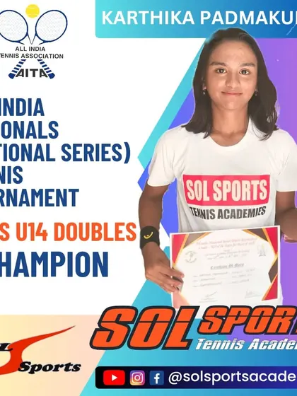 Congratulations to Karthika Padmakumar on clinching the doubles title at the Girls U14 AITA National Series tennis tournament. Her hard work continues to pay off.