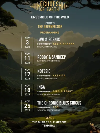 The lineup for the Echoes of Earth festival pre-party, where I shared the stage with the incredible Notesic.