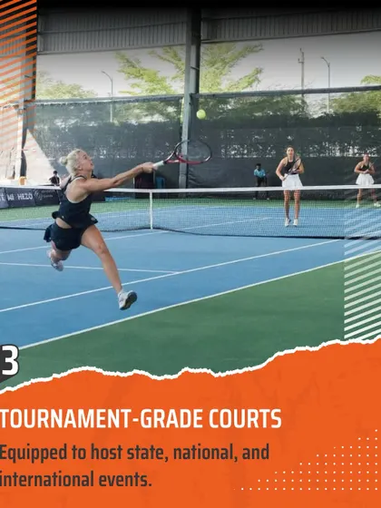 Our facilities are built to host major events. The tournament-grade courts are equipped to handle state, national, and international competitions, giving our players exposure to a competitive atmosphere.