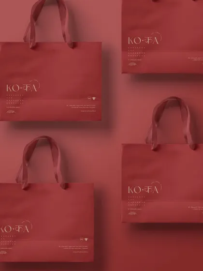A look at the bold and elegant carry bags we designed for KO.KA. We focused on a rich color palette and clean typography to create a premium feel that represents the brand's quality and makes a strong statement.