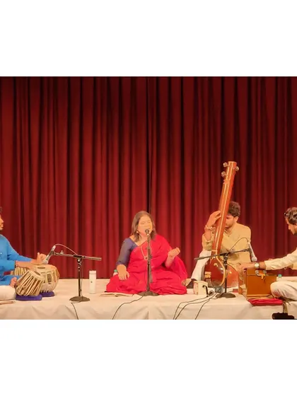 Performing with Dr. Puspashree Mishra ji at a prestigious concert by Debadhara Delhi.