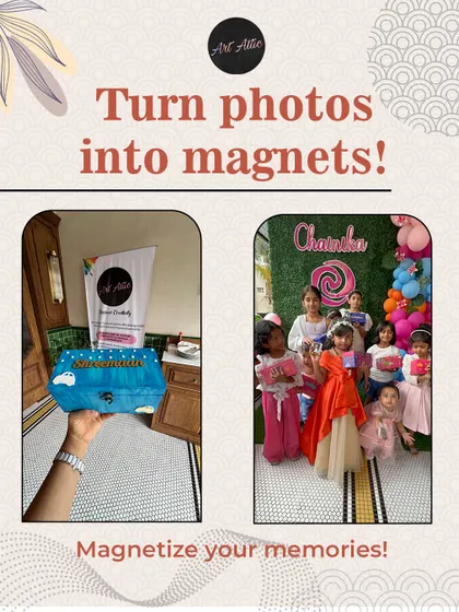 At this party, guests got to turn their photos into magnets! It's a wonderful, interactive activity for any event, and everyone leaves with a personalized memento.