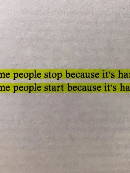 Some people stop because it's hard. Some people start because it's hard. I'm here for the people who choose to start.