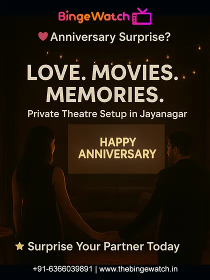 Love, movies, and memories. That's what our anniversary packages are all about. Surprise your partner with a private screening and a space dedicated entirely to celebrating your journey together.