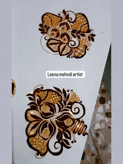 Two examples of intricate floral bunches. These can be used as standalone tattoos or incorporated into larger bridal designs.